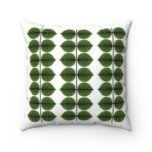 Retro Danish Modern Berså Mod Green  Scandinavian Throw Pillow